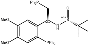 [S(R)]-N-[(1S)-2-(Diphenylphosphino)-1-[2-(diphenylphosphino)-4,5-dimethoxyphenyl]ethyl]-2-methyl-2-propanesulfinamide 结构式