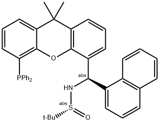 [S(R)]-N-[(R)-(1-萘基)[5-(二苯基膦)-9,9-二甲基-9H-氧杂蒽]甲基]-2-叔丁基亚磺酰胺 结构式