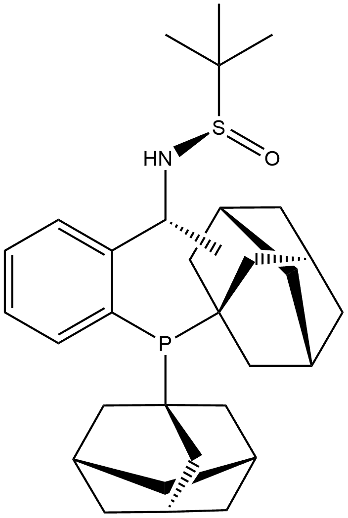 [S(R)]-N-[(R)-1-[2-(二金刚烷基膦)苯基]乙基]-2-叔丁基亚磺酰胺 结构式