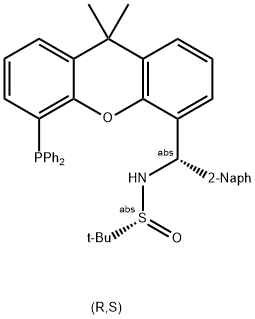 [S(R)]-N-[(S)-(2-萘基)[5-(二苯基膦)-9,9-二甲基-9H-氧杂蒽]甲基]-2-叔丁基亚磺酰胺 结构式