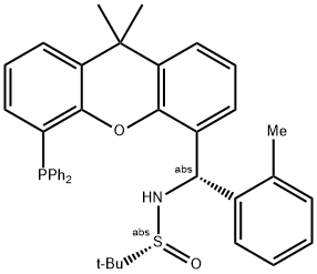 [S(R)]-N-[(S)-(2-苯甲基)[5-(二苯基膦)-9,9-二甲基-9H-氧杂蒽]甲基]-2-叔丁基亚磺酰胺 结构式