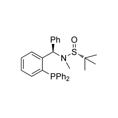 S(R)]-N-[(R)-[2-(二苯基膦)苯基]苯基甲基]-N-甲基-2-叔丁基亚磺酰胺 结构式