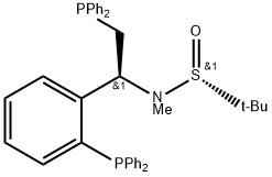 S(R)]-N-[(1R)-2-(二苯基膦)-1-苯基乙基]-N-甲基-2-叔丁基亚磺酰胺 结构式