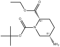 cis-1-Boc-5-amino-piperidine-2-carboxylic acid ethyl ester 结构式