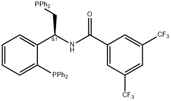 N-[(1S)-2-(二苯基膦)-1-((2-二苯基膦)苯基)乙基]-3,5-二(三氟甲基)苯甲酰胺 结构式