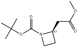 (R)-1-BOC-氮杂环丁烷-2-基-乙酸甲酯 结构式