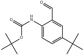(4-叔丁基-2-甲酰基-苯基)-氨基甲酸叔丁酯 结构式