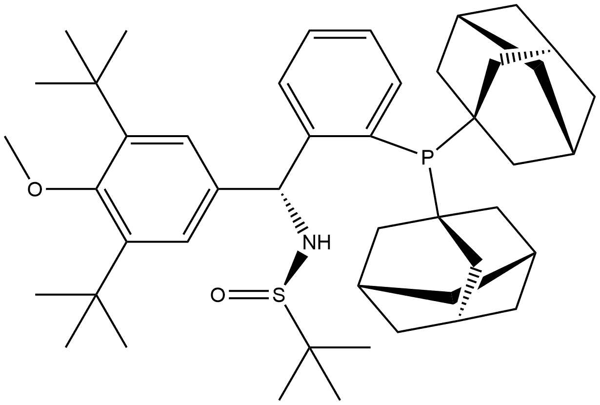 [S(R)]-N-[(R)-[3,5-二叔丁基-4-甲氧基苯基][2-(二金刚烷基膦)苯基]甲基]-2-叔丁基亚磺酰胺 结构式