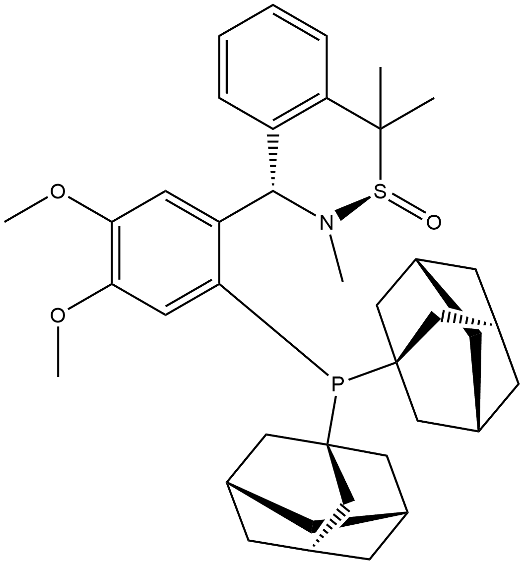 [S(R)]-N-[(S)-[2-(二金刚烷基膦)-4,5-二甲氧基苯基](4-苯基)甲基]-N-甲基-2-叔丁基亚磺酰胺 结构式