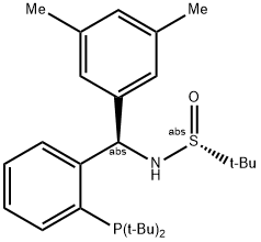 [S(R)]-N-[(R)-(3,5-二甲基苯基)[2-(二叔丁基膦)苯基]甲基]-2-叔丁基亚磺酰胺 结构式