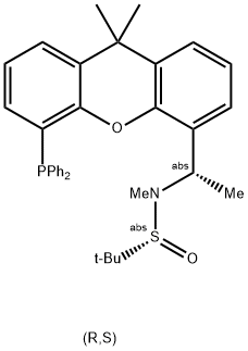 [S(R)]-N-[(S)-[5-(二苯基膦)-9,9-二甲基-9H-氧杂蒽]乙基]-N-甲基-2-叔丁基亚磺酰胺 结构式