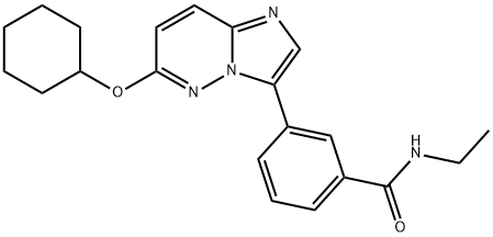 Benzamide, 3-[6-(cyclohexyloxy)imidazo[1,2-b]pyridazin-3-yl]-N-ethyl- 结构式