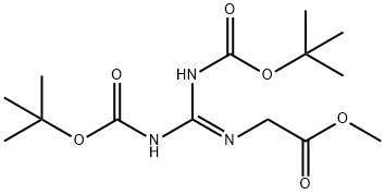 Glycine, N-[bis[[(1,1-dimethylethoxy)carbonyl]amino]methylene]-, methyl ester 结构式