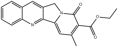 Ethyl 9,11-dihydro-7-methyl-9-oxoindolizino[1,2-b]quinoline-8-carboxylate 结构式