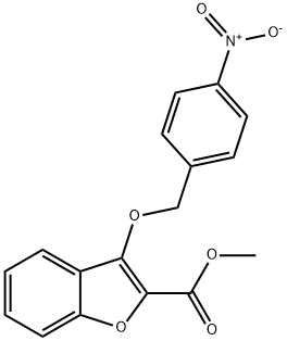 2-Benzofurancarboxylic acid, 3-[(4-nitrophenyl)methoxy]-, methyl ester 结构式