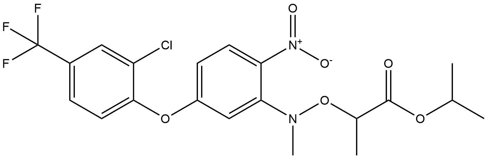 Propanoic acid, 2-[[[5-[2-chloro-4-(trifluoromethyl)phenoxy]-2-nitrophenyl]methylamino]oxy]-, 1-methylethyl ester 结构式