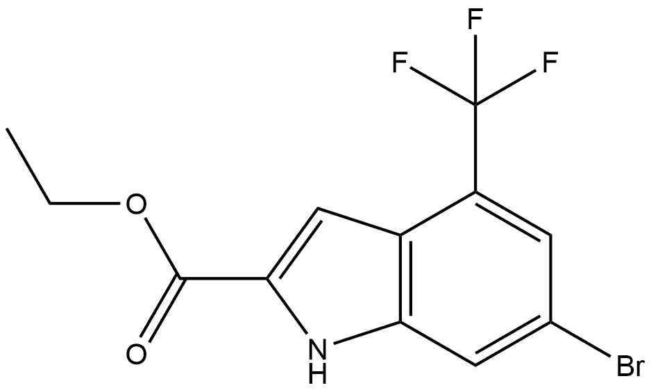 6-溴-4-(三氟甲基)吲哚-2-甲酸乙酯 结构式