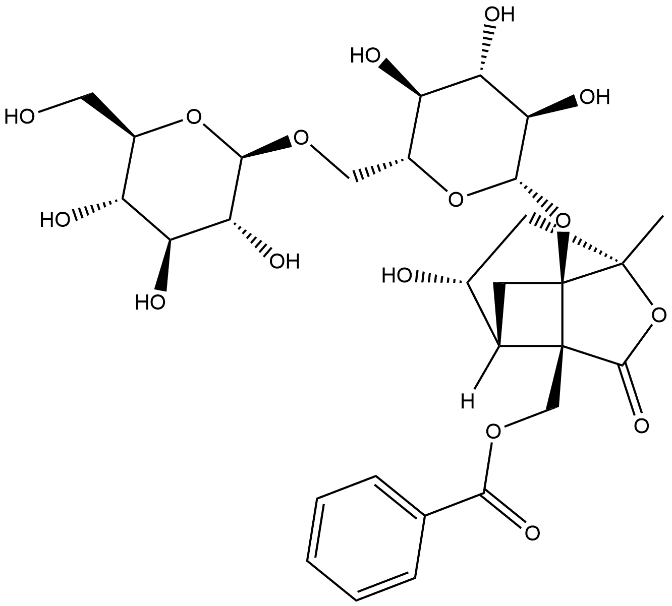 6'-O-葡萄糖基芍药内酯苷 结构式