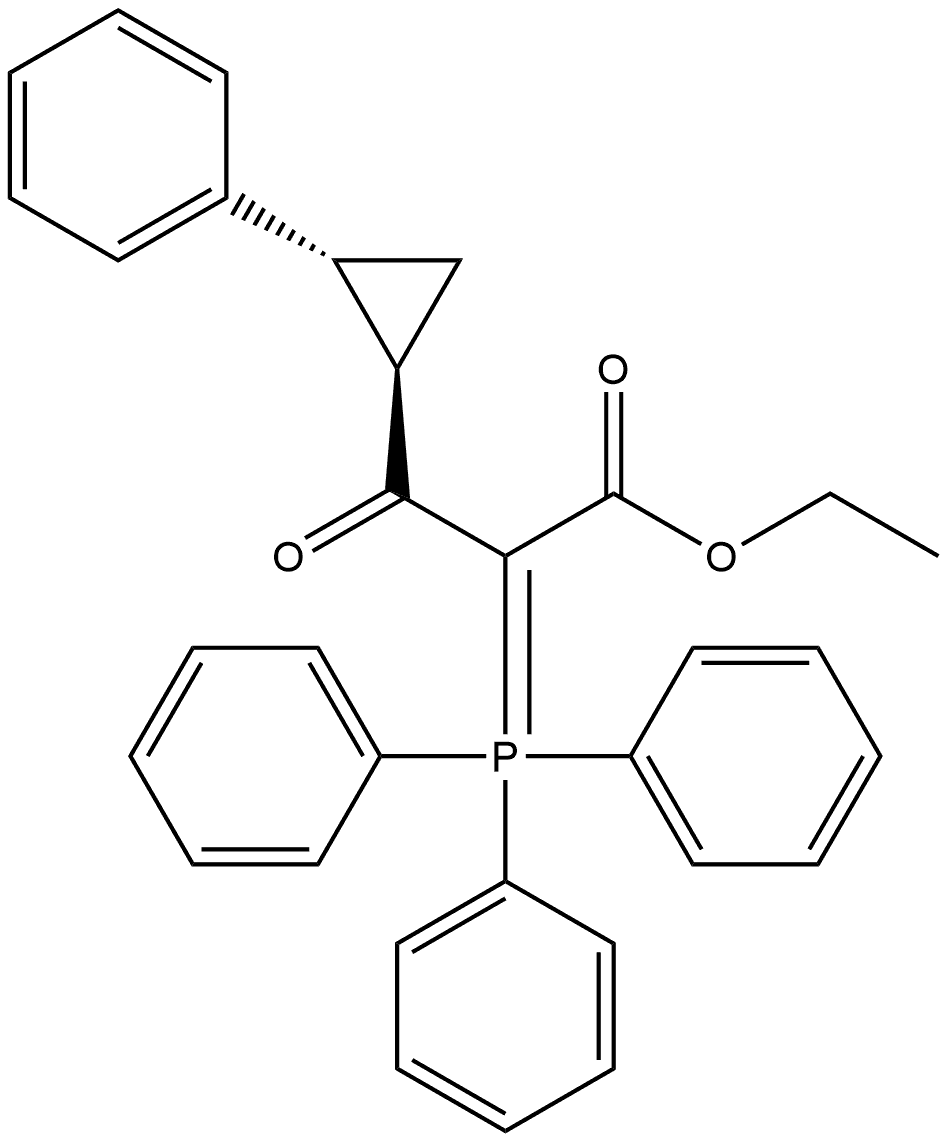 Cyclopropanepropanoic acid, β-oxo-2-phenyl-α-(triphenylphosphoranylidene)-, ethyl ester, trans- (9CI) 结构式