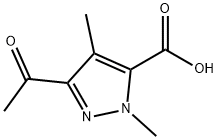 1H-Pyrazole-5-carboxylic acid, 3-acetyl-1,4-dimethyl- 结构式