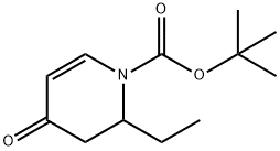 1(2H)-Pyridinecarboxylic acid, 2-ethyl-3,4-dihydro-4-oxo-, 1,1-dimethylethyl ester 结构式