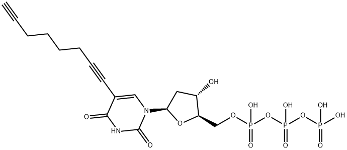 Uridine 5'-(tetrahydrogen triphosphate), 2'-deoxy-5-(1,7-octadiyn-1-yl)- 结构式