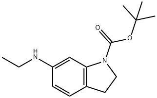 6-乙基氨基-2,3-二氢-吲哚-1-羧酸叔丁酯 结构式