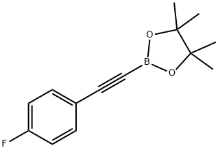 2-((4-氟苯基)乙炔基)-4,4,5,5-四甲基-1,3,2-二氧硼烷 结构式