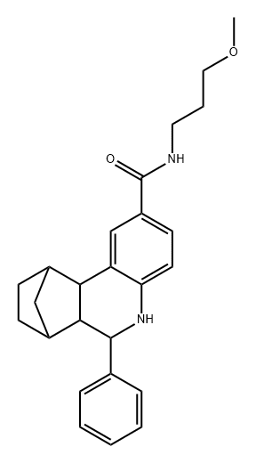 N-(3-甲氧基丙基)-10-苯基-9-氮杂四环[10.2.1.02,11.03,8]十五碳-3(8),4,6-三烯-5-甲酰胺 结构式