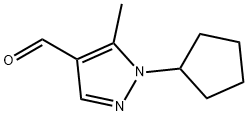 1-环戊基-5-甲基-1H-吡唑-4-甲醛 结构式