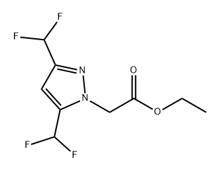 1H-Pyrazole-1-acetic acid, 3,5-bis(difluoromethyl)-, ethyl ester 结构式