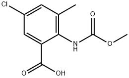 5-氯-2-甲氧基羰基氨基-3-甲基苯甲酸 结构式