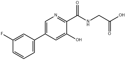 Glycine, N-[[5-(3-fluorophenyl)-3-hydroxy-2-pyridinyl]carbonyl]- 结构式