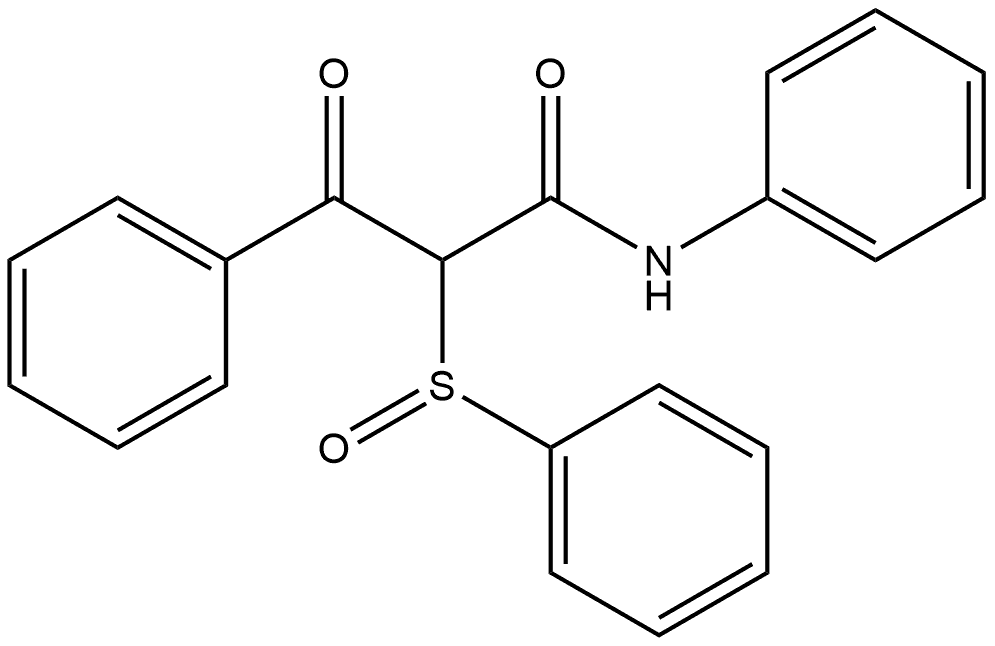 Benzenepropanamide, β-oxo-N-phenyl-α-(phenylsulfinyl)- 结构式