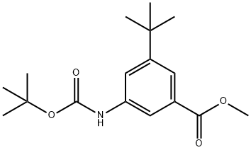 3-((叔丁氧羰基)氨基)-5-(叔丁基)苯甲酸甲酯 结构式