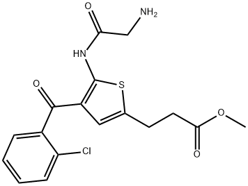 2-Thiophenepropanoic acid, 5-[(2-aminoacetyl)amino]-4-(2-chlorobenzoyl)-, methyl ester 结构式