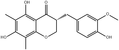 5,7-DIHYROXY-6,8-DIMETHYL-3-(4-HYDROXY-3-METHOXYBENZYL)CHROMAN-4-ONE 结构式