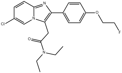 2-(6-CHLORO-2-(4-(2-FLUOROETHOXY)PHENYL)IMIDAZO[1,2-Α]PYRI-DIN-3-YL)-N,N-DIETHYLACETAMIDE 结构式