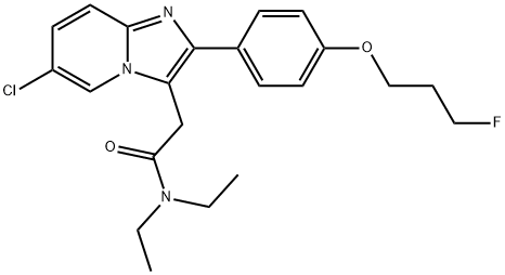 2-(6-CHLORO-2-(4-(3-FLUOROPROPOXY)PHENYL)IMIDAZO[1,2-Α]PYRIDINE-3-YL)- N,N-DIETHYLACETAMIDE 结构式