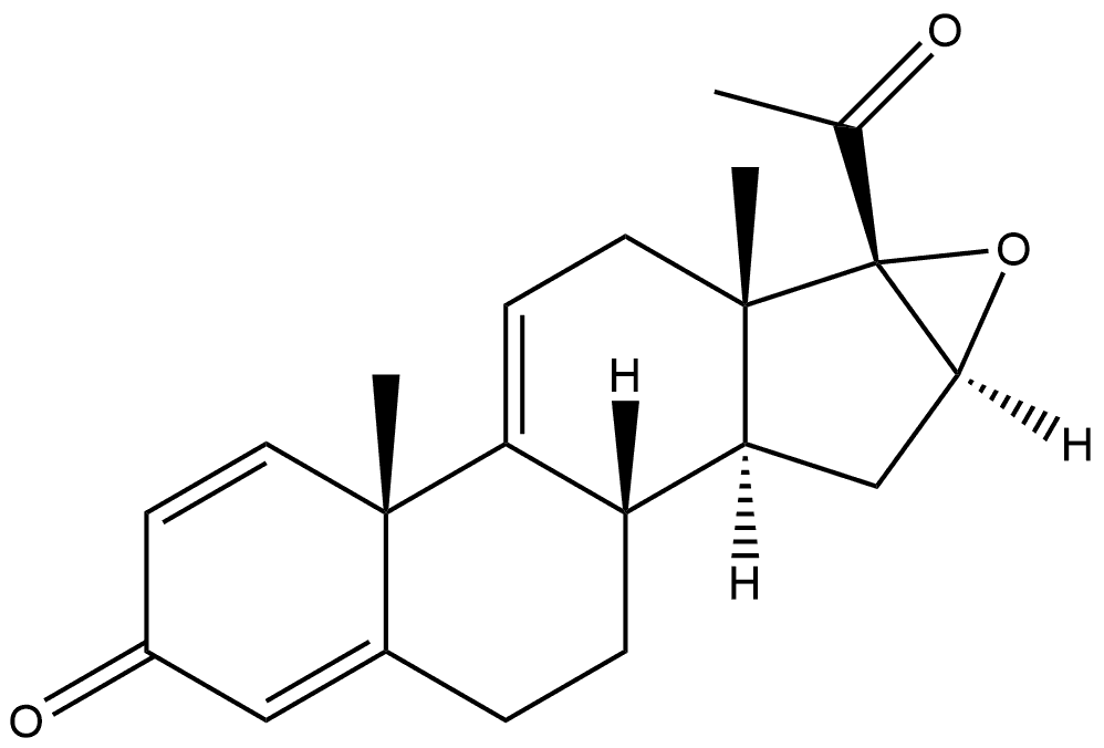 PREGNA-1,4,9(11)-TRIENE-3,20-DIONE, 16,17-EPOXY-, (16Α)- 结构式