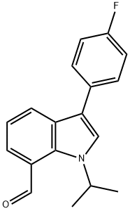 1H-Indole-7-carboxaldehyde, 3-(4-fluorophenyl)-1-(1-methylethyl)- 结构式