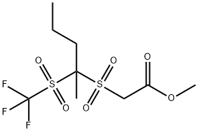 Acetic acid, 2-[[1-methyl-1-[(trifluoromethyl)sulfonyl]butyl]sulfonyl]-, methyl ester 结构式