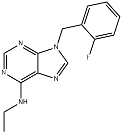 N-Ethyl-9-(2-fluorobenzyl)-9H-purin-6-amine 结构式