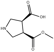 3,4-Pyrrolidinedicarboxylic acid, 3-methyl ester, (3R,4S)- 结构式