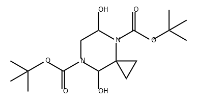 5,8-二羟基-4,7-二氮杂螺[2.5]辛烷-4,7-二羧酸二叔丁酯 结构式