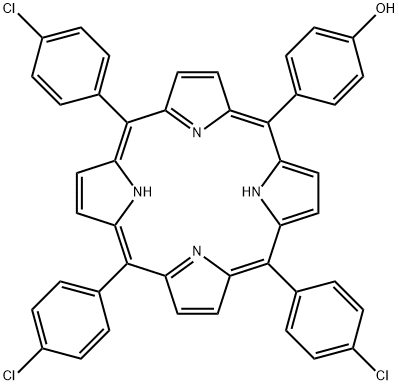 4-(10,15,20-三(4-氯苯基)卟啉-5-基)苯酚 结构式