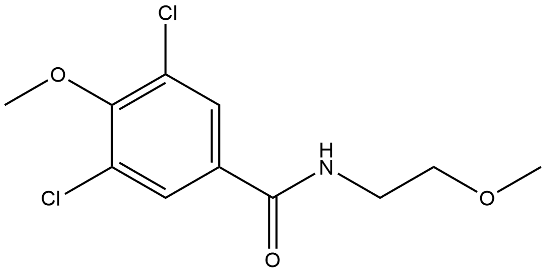 3,5-Dichloro-4-methoxy-N-(2-methoxyethyl)benzamide 结构式