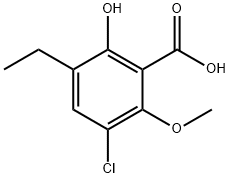 Benzoic acid, 3-chloro-5-ethyl-6-hydroxy-2-methoxy- 结构式