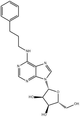 (2R,3S,4R,5R)-2-(Hydroxymethyl)-5-(6-((3-phenylpropyl)amino)-9H-purin-9-yl)tetrahydrofuran-3,4-diol 结构式