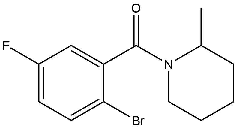 (2-Bromo-5-fluorophenyl)(2-methyl-1-piperidinyl)methanone 结构式